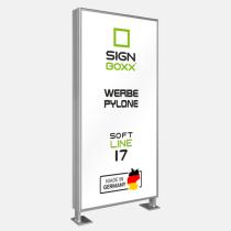 Kategorie: Werbepylone – Werbepylone gerade Soft line einseitig oder zweiseitig