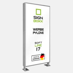 Kategorie: Werbepylone gerade Soft line einseitig oder zweiseitig