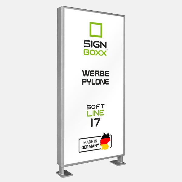 Werbepylone gerade einseitig oder zweiseitig