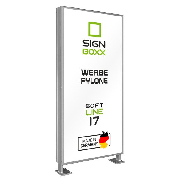 Werbepylone gerade Soft line einseitig oder zweiseitig
