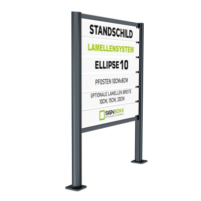 Standschild Elyps 10 mit Lamellensystem