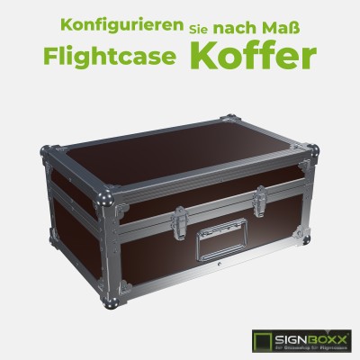 Flightcase-Koffer: Transportkoffer nach Maß mit Griff, zwei Kofferschlössern und Kugelecken