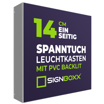 Spanntuch Leuchtkasten  - einseitig - Tiefe 14cm