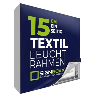 Textil-Leuchtkasten mit LED - einseitig - Tiefe 15cm