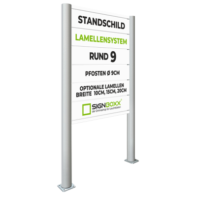 Standschild Rund 9 mit Lamellensystem