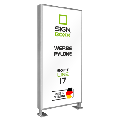 Werbepylon gerade Soft Line einseitig oder zweiseitig