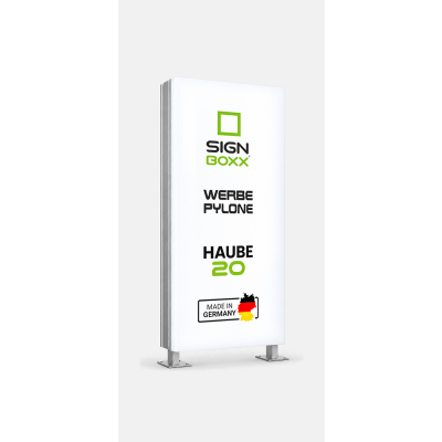 Werbepylon Haube 20 cm – LED Pylon mit Acrylglas-Haube, Signboxx