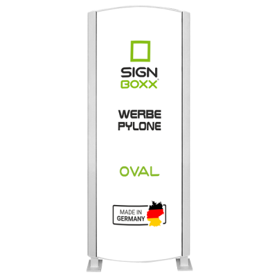 Werbepylon Oval einseitig oder zweiseitig