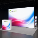 LED Messestand beidseitig / Kopfstand 400 × 248cm / Tiefe 16cm