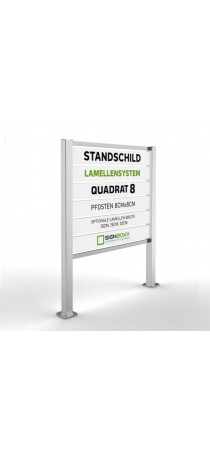 Standschild Quadrat 8 mit Lamellensystem