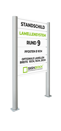 Standschild Rund 9 mit Lamellensystem