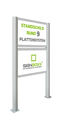 Standschild rund 9 mit Plattensystem