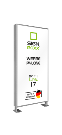 Werbepylon gerade Soft Line einseitig oder zweiseitig