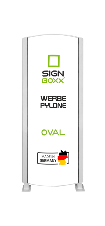 Werbepylon Oval einseitig oder zweiseitig