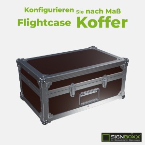 Flightcase-Koffer: Transportkoffer nach Maß mit Griff, zwei Kofferschlössern und Kugelecken