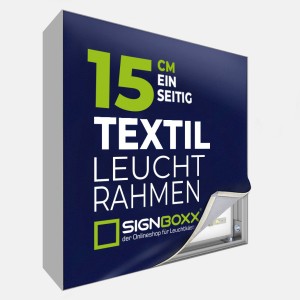 Textil-Leuchtkasten mit LED - einseitig - Tiefe 15cm