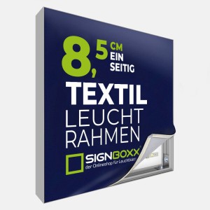 Textil-Leuchtrahmen einseitig – Tiefe 8,5 cm