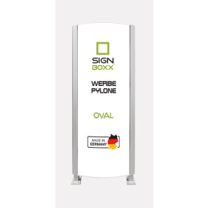 Werbepylon Oval einseitig oder zweiseitig