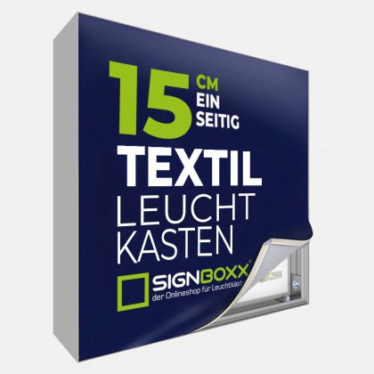 Textil-Leuchtkasten mit LED - einseitig - Tiefe 15cm