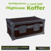 Koffer Rückseite: Scharniere und zwei Aufstellscharniere, Kugelecken und Alu-Kantenprofile