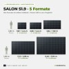 SALON S1.9: alle 5 Formate maßstabsgetreu im Größenvergleich mit Person 1,80 m