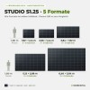 STUDIO S1.25: alle 5 Formate maßstabsgetreu im Größenvergleich mit Person 1,80 m
