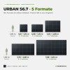 URBAN S6.7: alle 5 Formate maßstabsgetreu im Größenvergleich mit Person 1,80 m