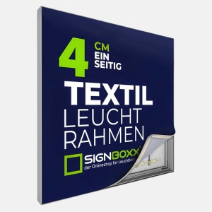 LED-Textil-Leuchtrahmen – einseitiger Leuchtkasten mit 4,0 cm Tiefe