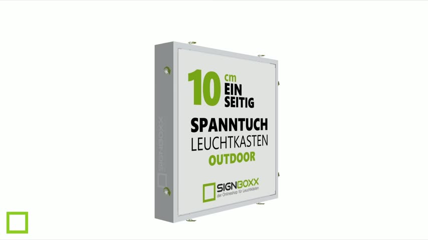 Spanntuch-Leuchtkasten 10 cm f&uuml;r den Au&szlig;enbereich, einseitig, mit Textil-Spanntuch