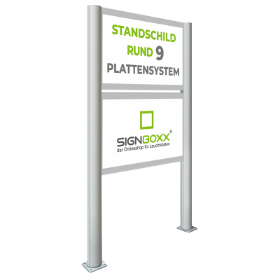 Standschild rund 9 mit Plattensystem