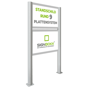 Standschild rund 9 mit Plattensystem